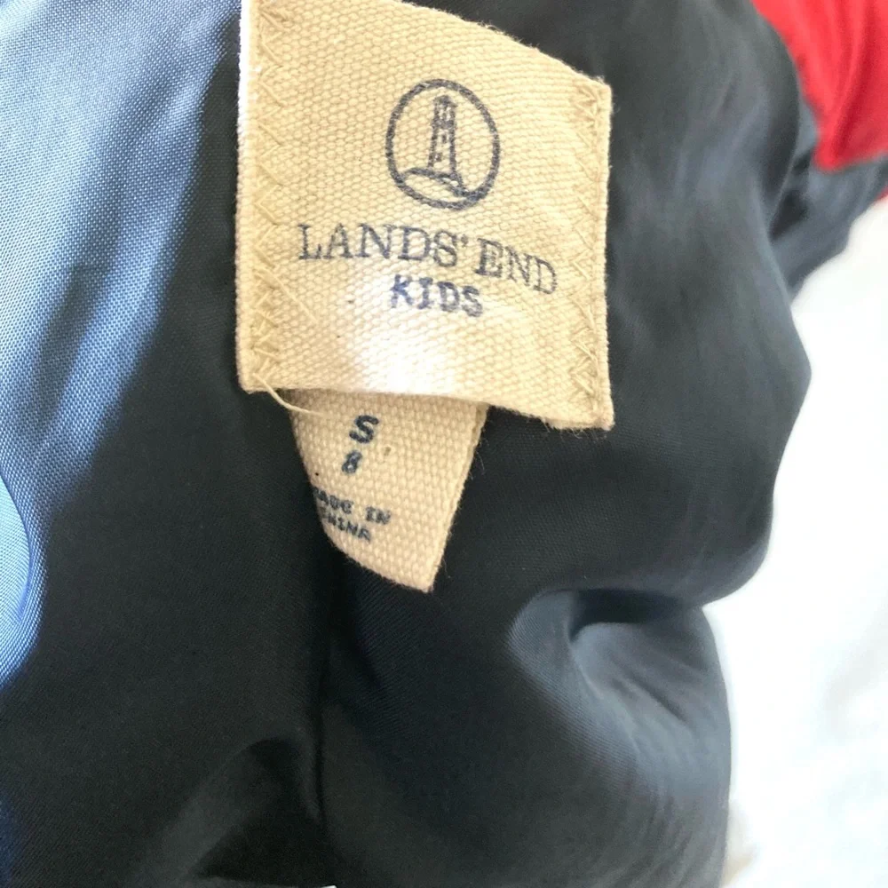 Lands End Red Puffer Vest Size S 8
